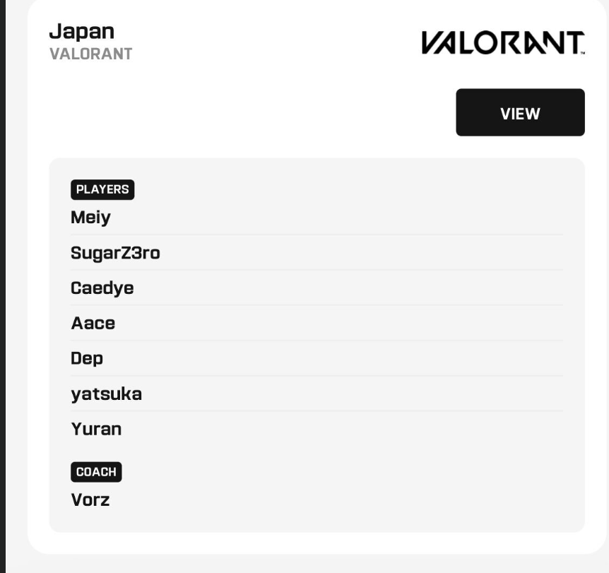 VALORANT日本代表ロスター発表！Meiy・Depら豪華メンバーが世界へ挑む